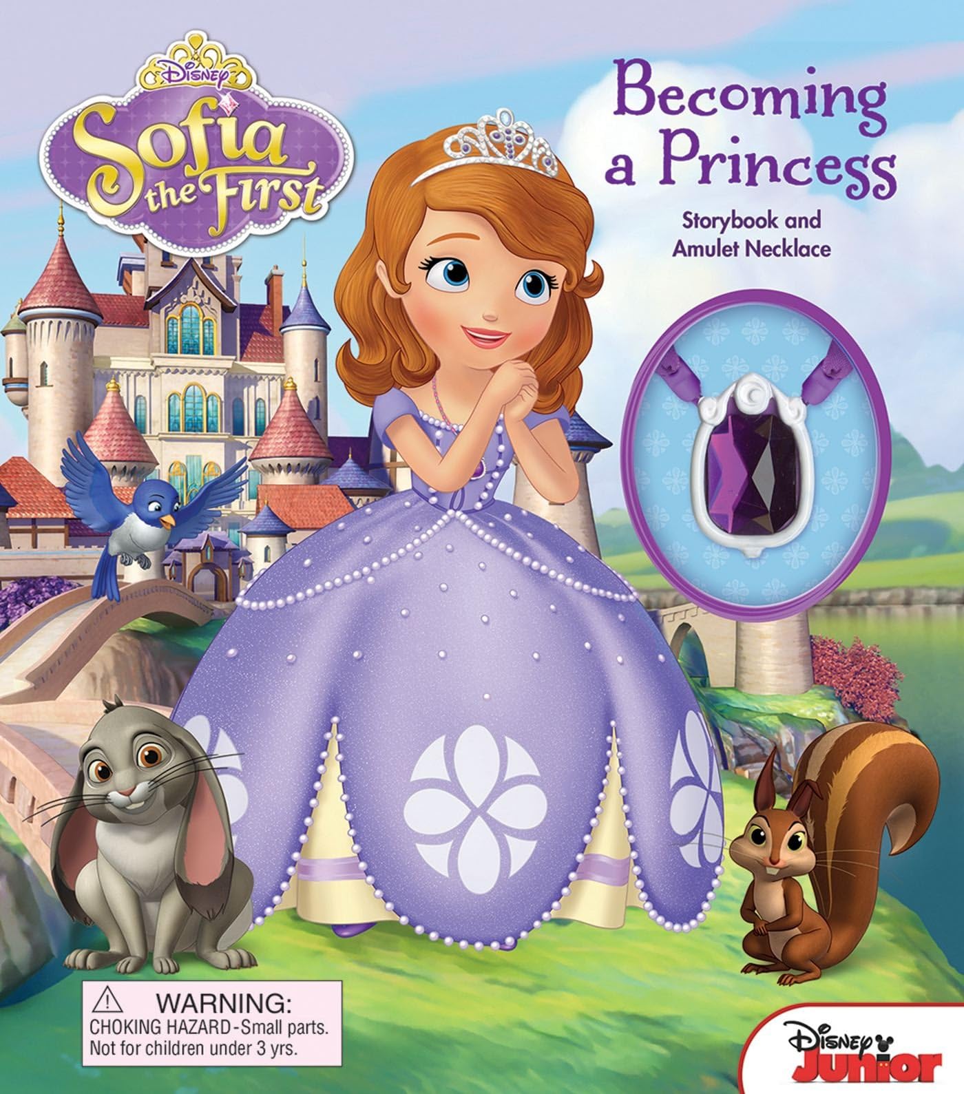 Disney Sofia the First: Becoming a Princess: Storybook and Amulet Necklace (1) (Storybook with Jewelry) Hardcover – July 30, 2013
