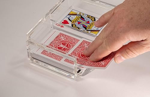 Miniatura 4 de Luxe Dominoes La Canasta - Juego de tarjetero con 2 barajas de cartas de juego en caja de acrílico con tapa deslizante y base giratoria, mantiene la