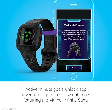 Garmin vivofit jr. 3, Fitness Tracker for Kids, Swim-Friendly, Up to 1-Year Battery Life, Marvel Black Panther