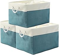 Vista 56 de TheWarmHome - Canasta de lona plegable con asas para almacenar y organizar estantes, ropa, juguetes o armario, ideal para regalo, tamaño pequeño, 12