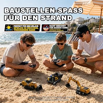 RC Excavator Remote Controlled Excavator Mini 1:50 Model Excavator with Endlessly Rotating Supercarriage Metal Shovel & Metal Chains 2.4 GHz LCD Remote Control Light & Sound for Adults and mit Spindelantrieb endlos drehbarem Oberwagen Metallschaufel & Metallketten 24 GHzfür Erwachsene & Kinder ab 6 Jahren