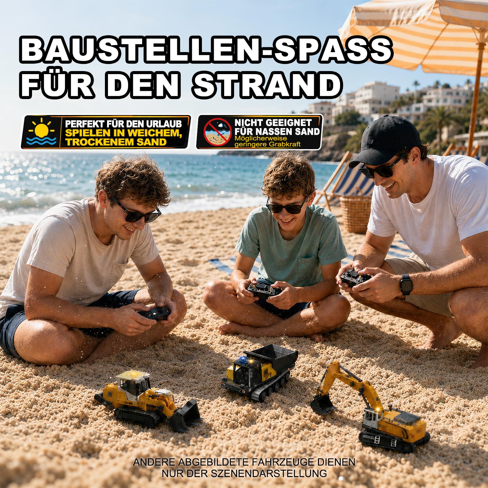 RC Radlader 1:50,Mini RC Loader Laderaupe Spindelantrieb | mit Metallschaufel, Metallketten, 2,4 GHz LCD-Fernbedienung, Licht & Sound, 2 Akkus, für Erwachsene und ab 6 Jahren