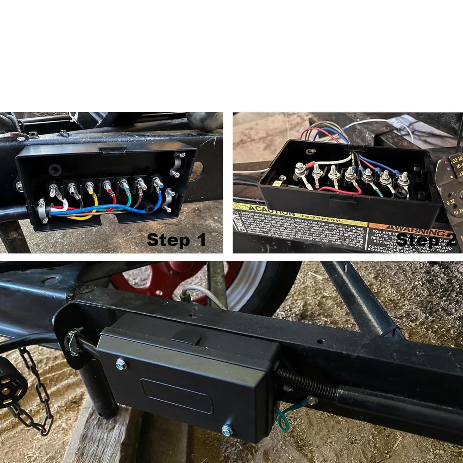 Juego de Cables de Remolque de 7 vías, Caja de Conexiones de 8 pies de Largo, Adecuado para vehículos, Juego de cableado de Luces de Remolque
