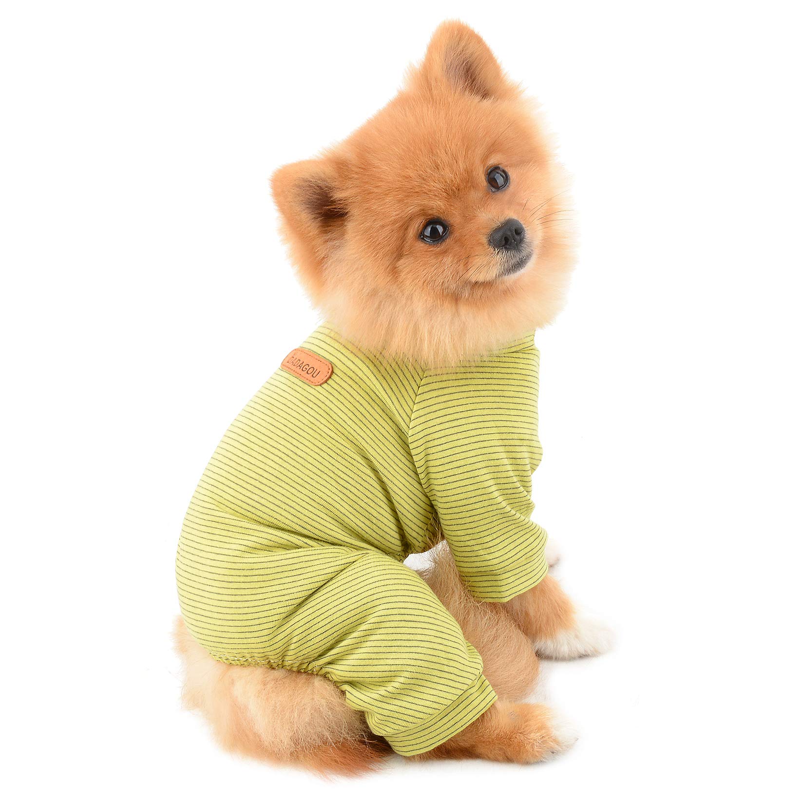 SMALLLEE_LUCKY_STORE Pet Striped Cotton Pajamas Pjs for Small Dogs Cats Boy Girl Puppy Pyjamas Jumpsuit Bodysuit Indoor Sweater Shirt with Legs Yorkie Chihuahua Clothes