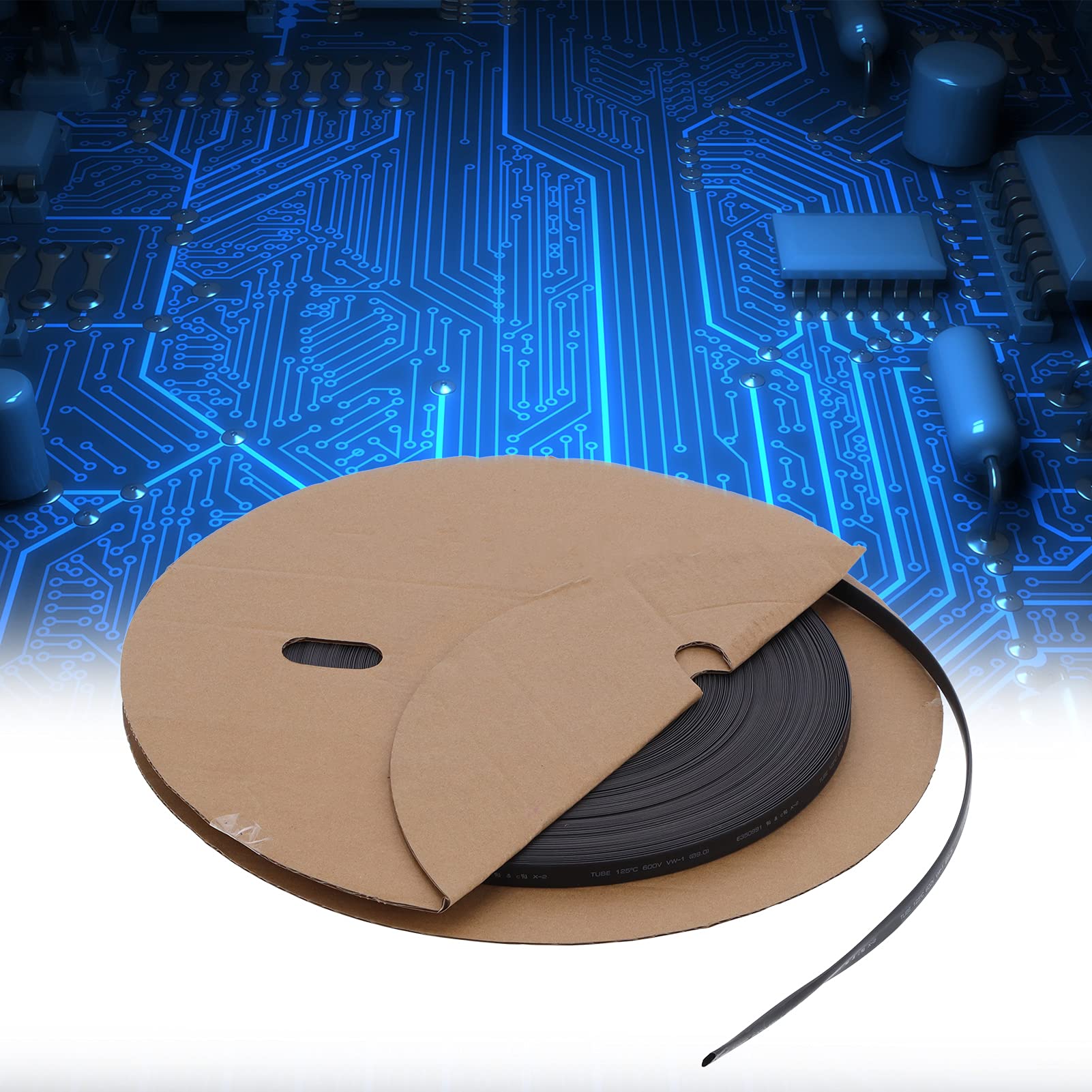 Oumefar Guaina Termorestringente Poliolefina Nera 100M Tubo Impermeabile per Accessori di Cablaggio Elettronico