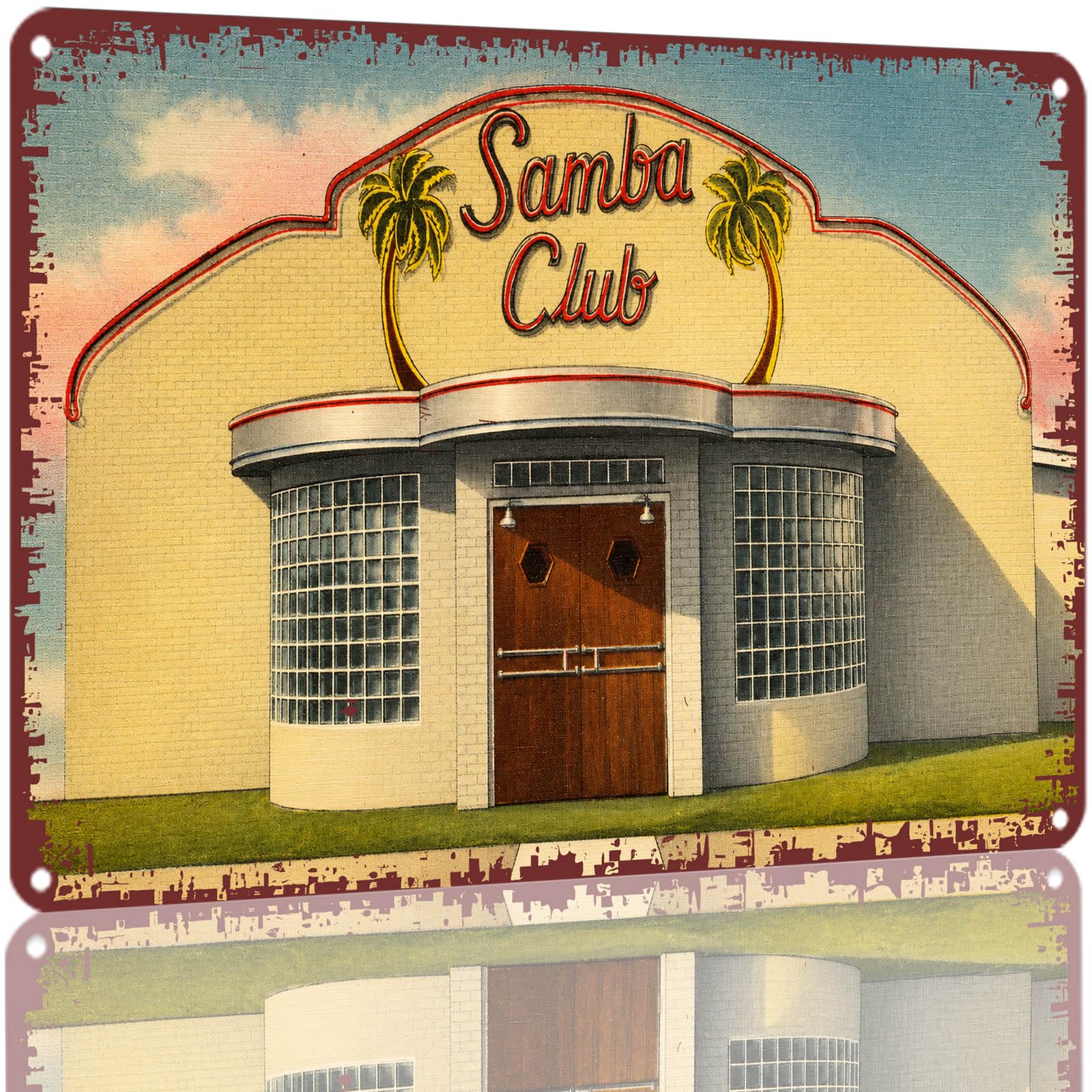 Kwqdozf As Pic Vintage Samba Club Metal Tin Sign 8 X 12 Inch Decor For Bar Garage Cafe