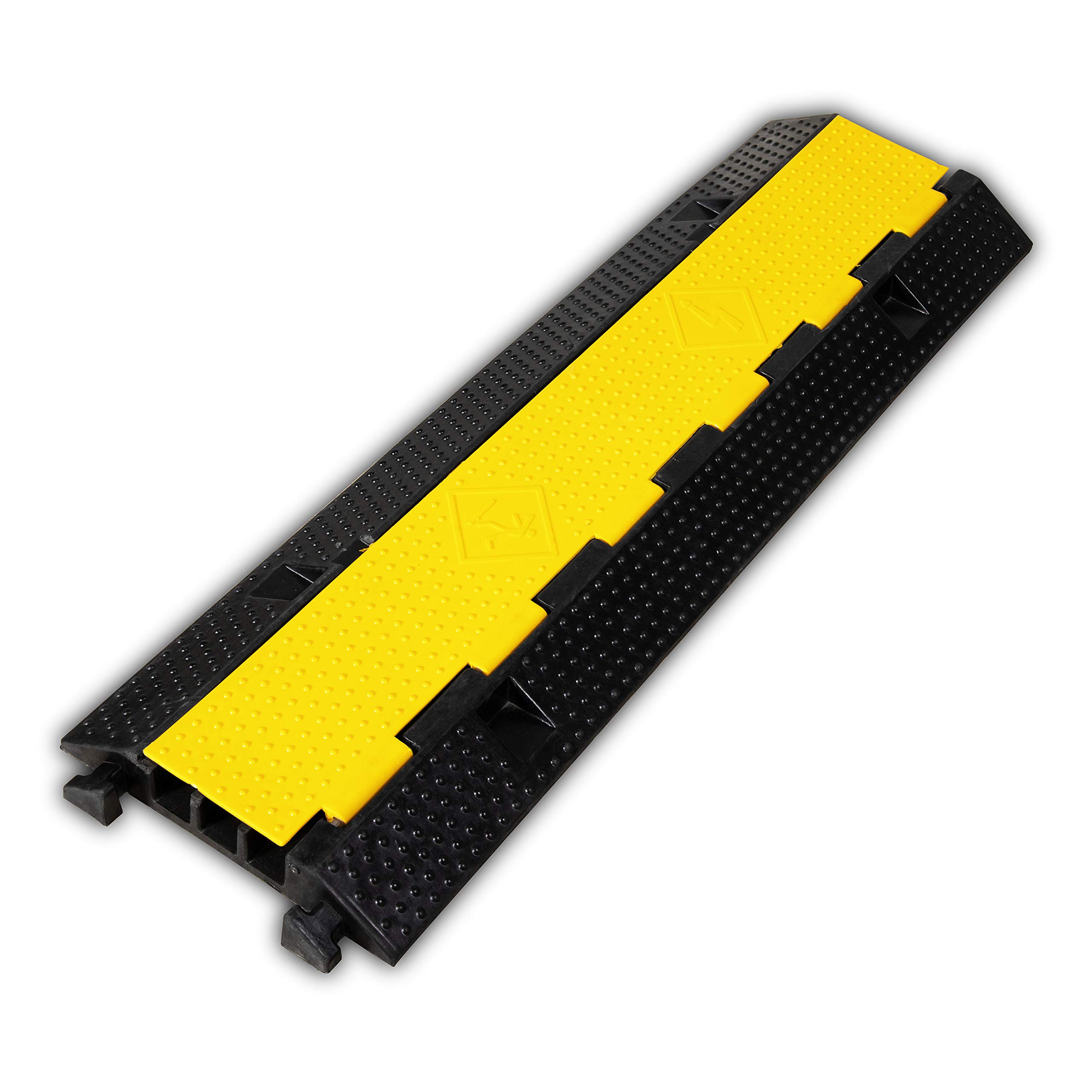Photo 1 of F COME 1 Pack Rubber Cable Ramp Hose Cable Protector Ramp 3 Channel 22000Lbs Load Capacity 