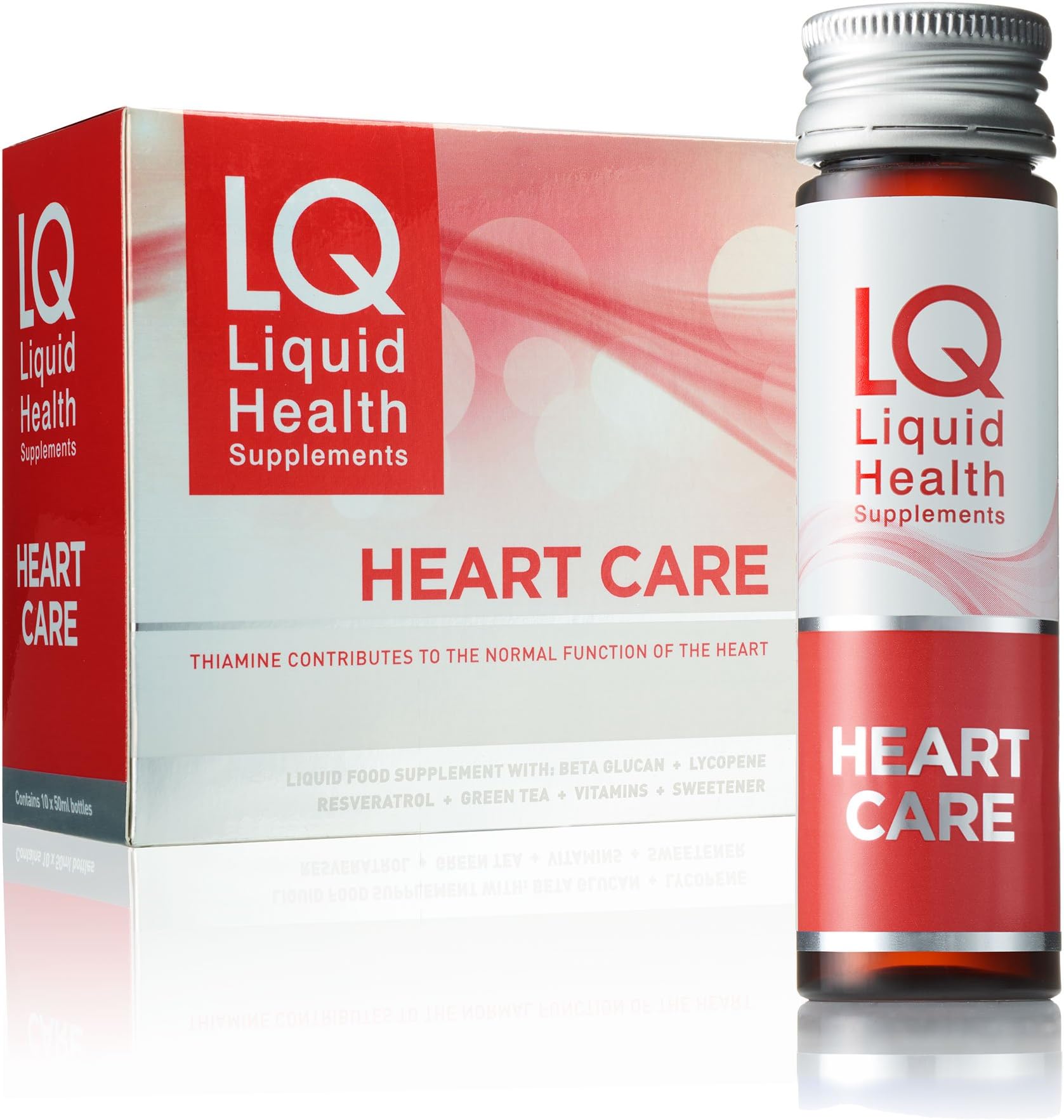 LQ Heart Care - Beta Glucan, Resveratrol, Lycopene, Green Tea and Thiamine Heart Care Supplement - 30 Days (3 Boxes)
