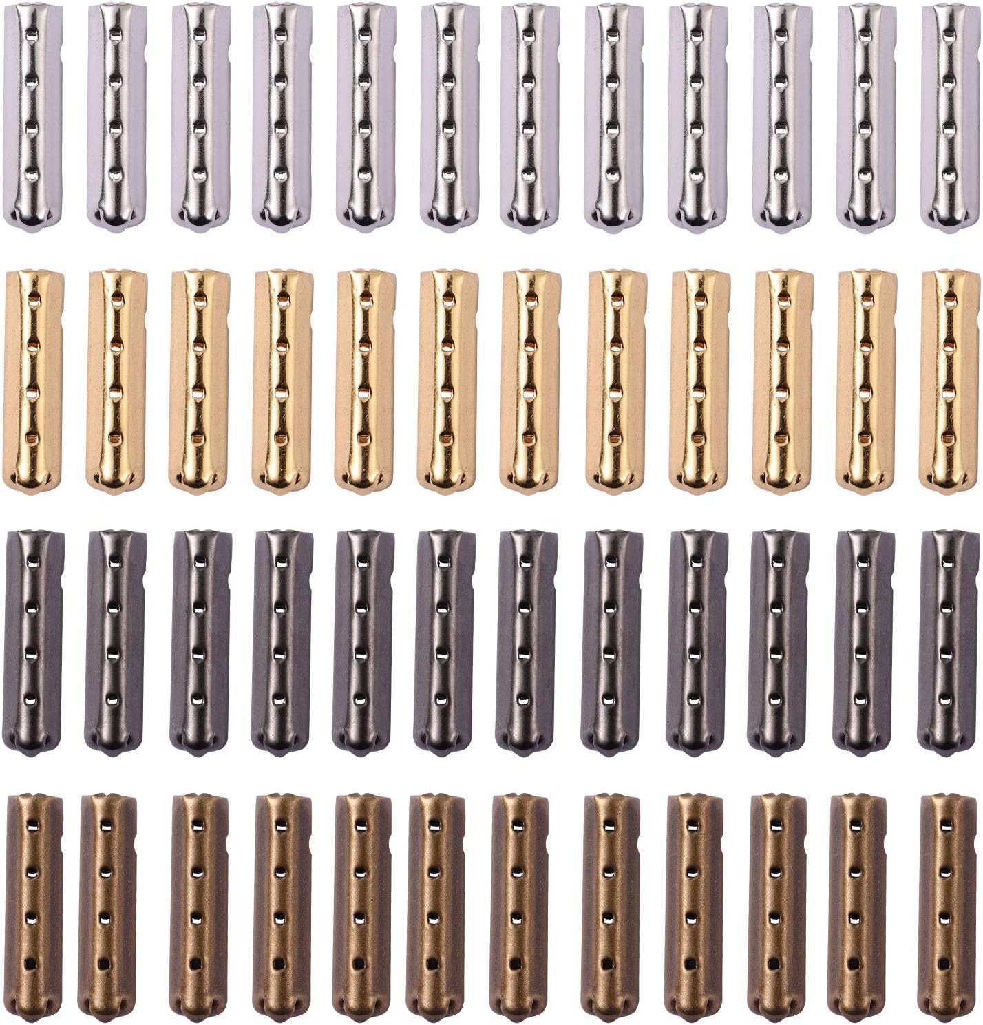 SUPVOXSUPVOX 80 Pcs Shoelace Tip Head, Smooth Replacement Metal Ends Aglet Tips with Bullet Shaped, for Paracord Shoes Clothes Lace DIY Repairing
