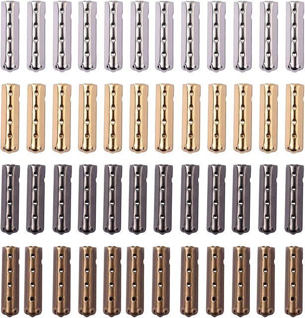 SUPVOX 80 Pcs Shoelace Tip Head, Smooth Replacement Metal Ends Aglet Tips with Bullet Shaped, for Paracord Shoes Clothes Lace DIY Repairing