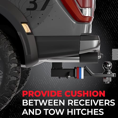 Miniatura 5 de Suspension Dudes Paquete de 3 almohadillas silenciadoras de receptor de enganche de 2 pulgadas que reduce el sonajero y el ruido, proporciona