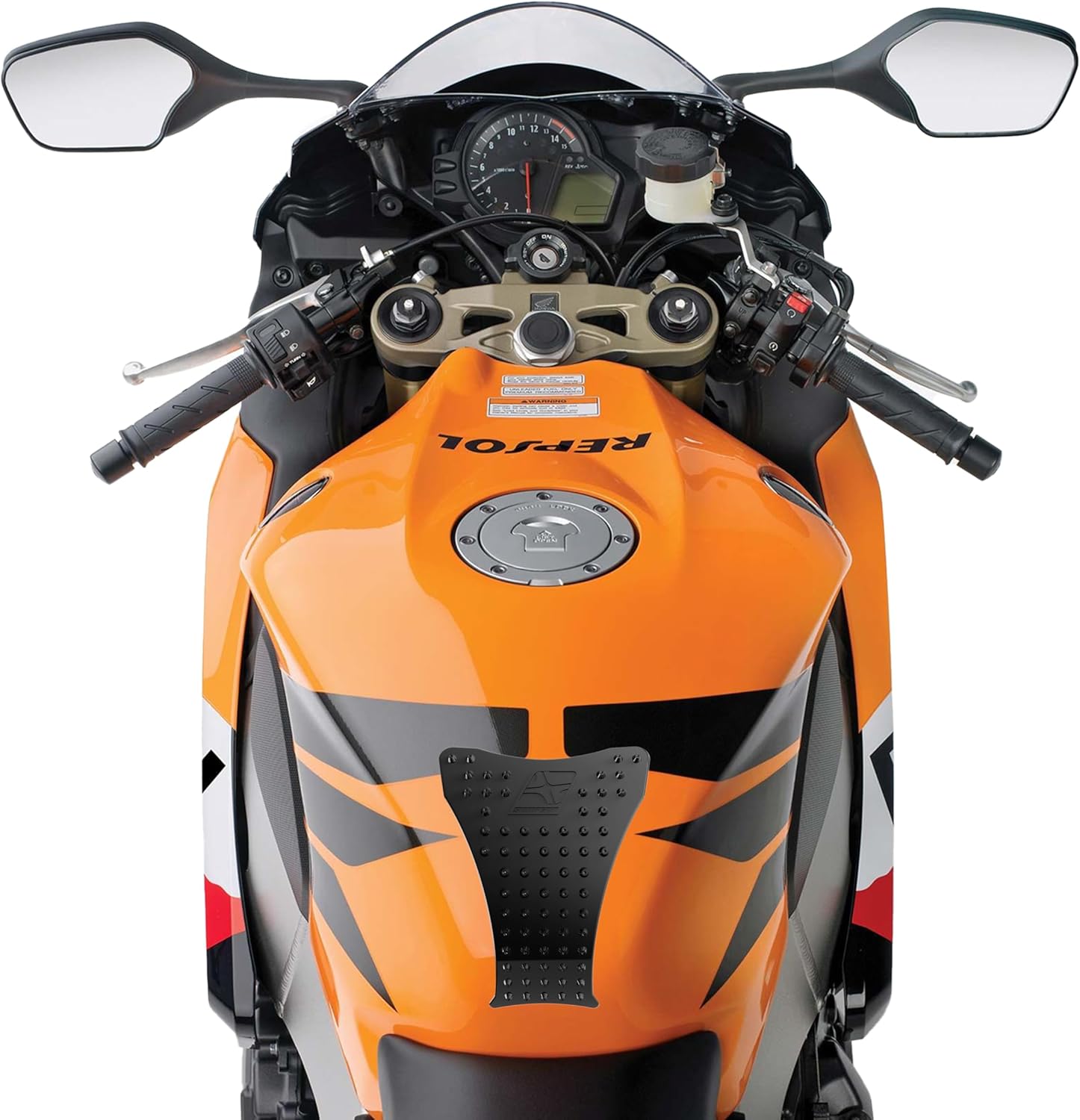 STOMPGRIP | Motorcycle Center Tank Pad Protector | Universal Fit | Old School | Volcano Black