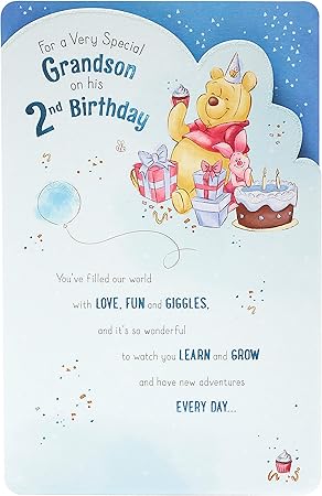 Happy 2nd Birthday Grandson Quotes Grandson 2Nd Birthday Card - Birthday Card 2 Year Old Boy - Grandson  Birthday Card - Sweet Winnie The Pooh Design : Amazon.co.uk: Stationery &  Office Supplies