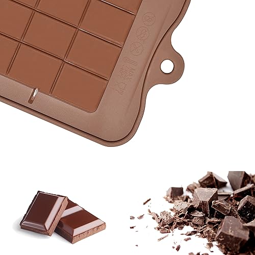Miniatura 3 de homEdge Break-Apart - Moldes de chocolate, juego de 4 paquetes de moldes antiadherentes de silicona de grado alimenticio para barras de proteína y