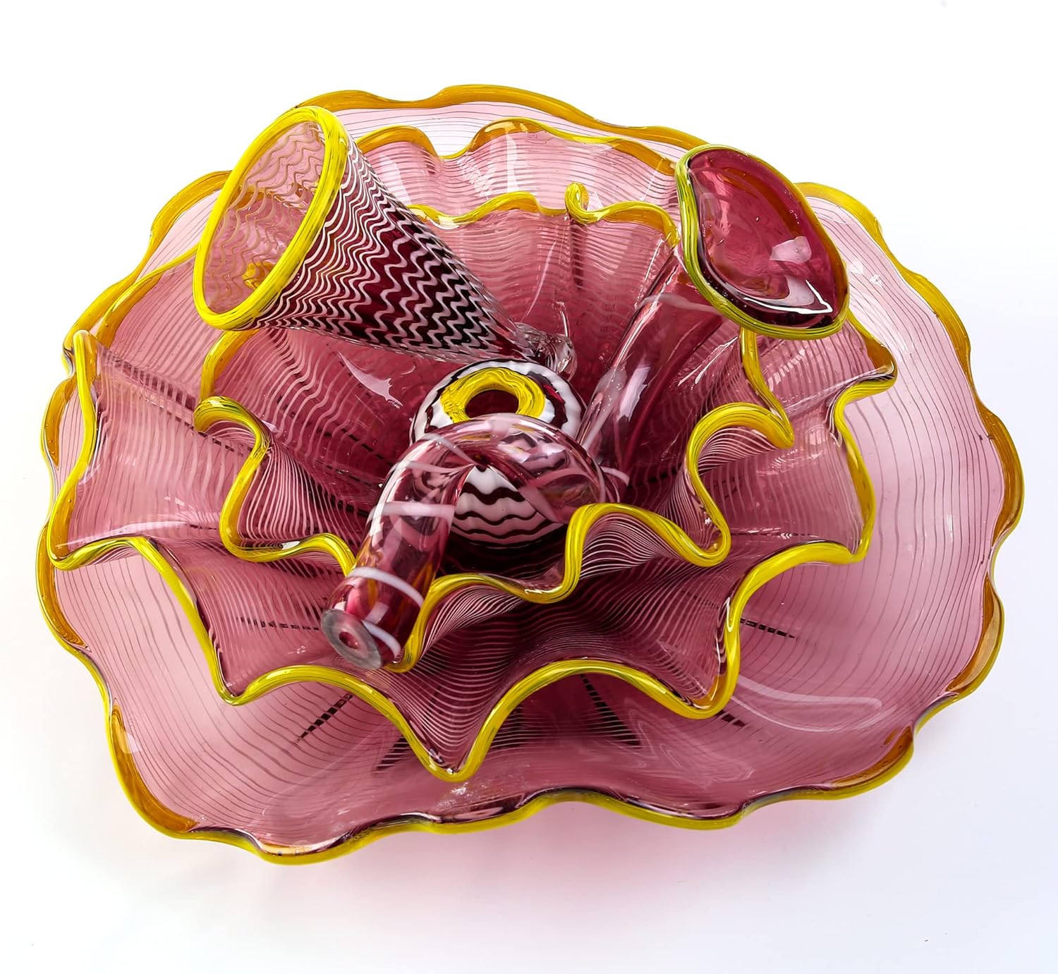 Purple Glass Artwork Sculpture Centerpiece