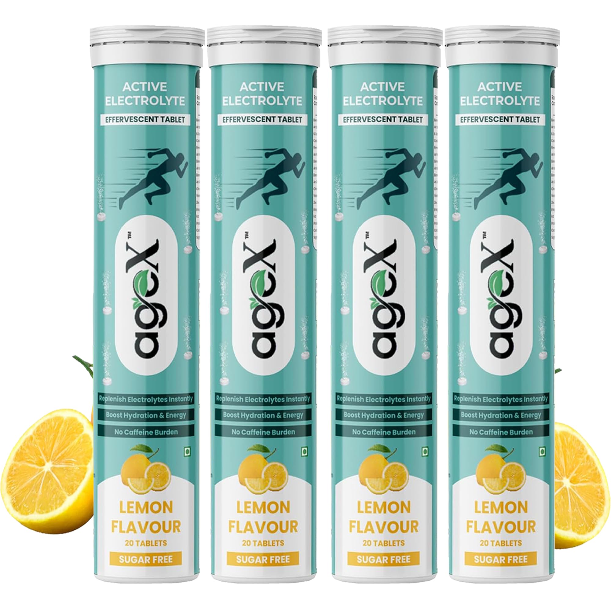 Active Electrolyte Effervescent Tablets – Lemon Flavour | Sugar Free Hydration Drink Tablets with Sodium, Potassium, Magnesium & Zinc | Instant Energy, Hydration & Recovery Support | 80 Tablets (Pack of 4)-image-25