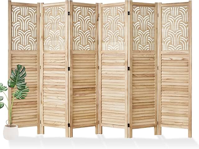12 Bedroom Divider Ideas for Privacy and Flexible Room Layouts 32 Folding Room Divider, 66.9 Inch 6 Panels Wood Carved Privacy Screens, Fr...
