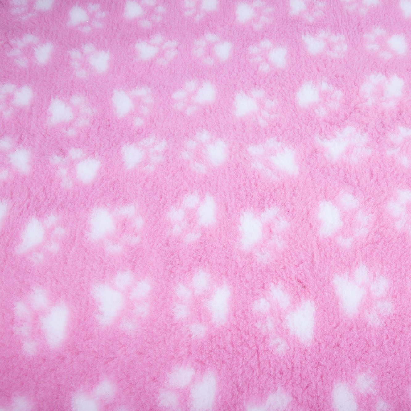MerryMaple Veterinary BeddingPaws Vet Pet Bed Pro Non Slip Rubber Backing Machine Wash - 20 Colours, Various Sizes (Candyfloss Pink with White Paws, 76cm x 50cm (30" x 20"))