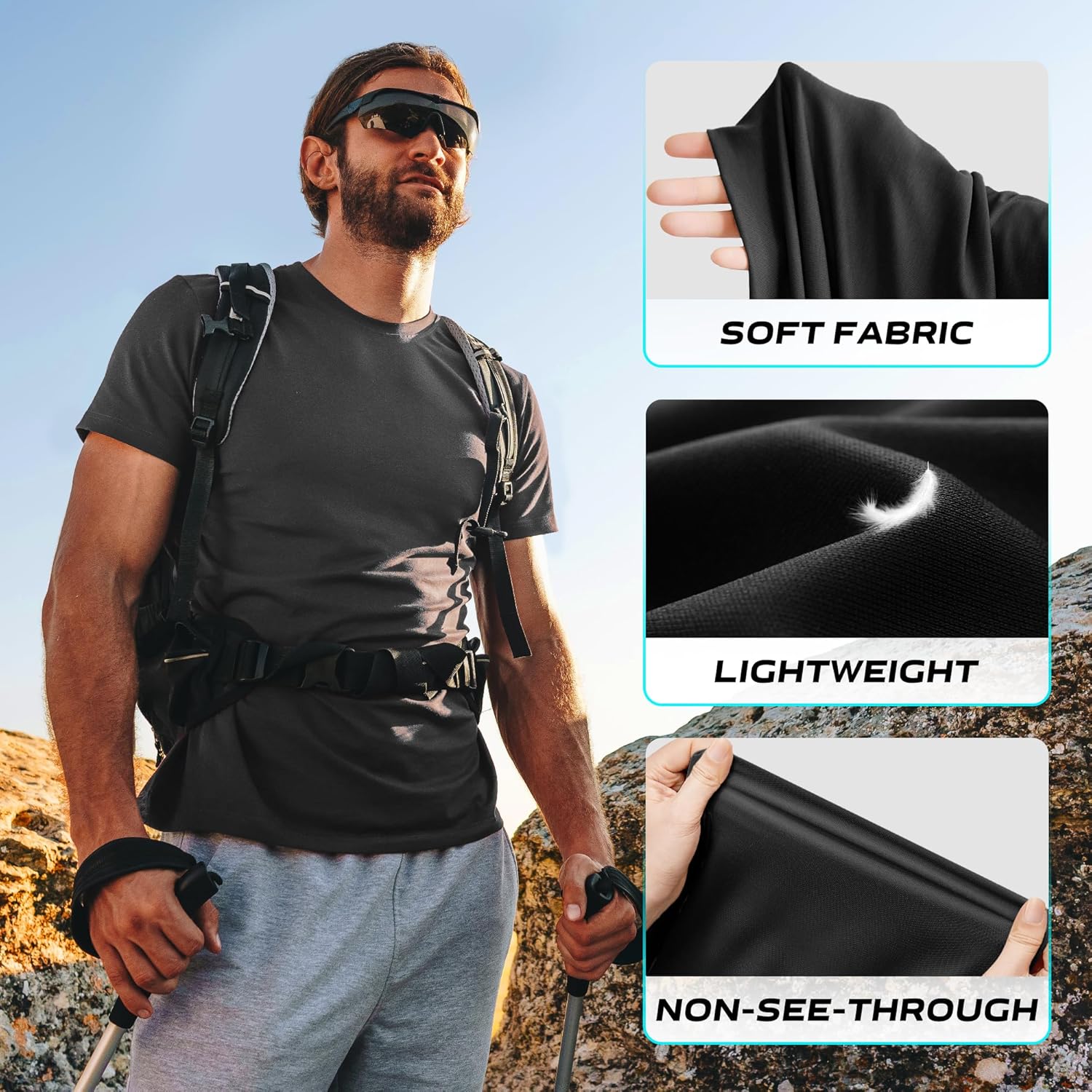 CE' CERDR Men's Short Sleeve Gym T-Shirt Workout T Shirt Quick Dry Tee Shirt Performance Running Athletic Shirt - Image 2