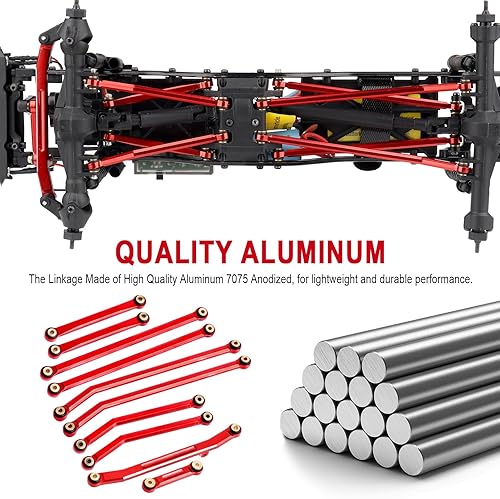 Miniatura 5 de HobbyPark Juego de eslabones de alta holgura Actualizaciones de amarre de barra de dirección para Axial SCX24 Gladiator AXI00005 Actualizaciones 124