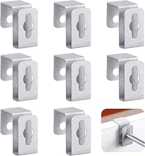Hicarer 8 Pcs Metal Hanging File Bracket Clips Storage Hanging Filing Cabinet Rail Clips Metal Divider Fits 1/2" Drawer Side for File Cabinets Storage