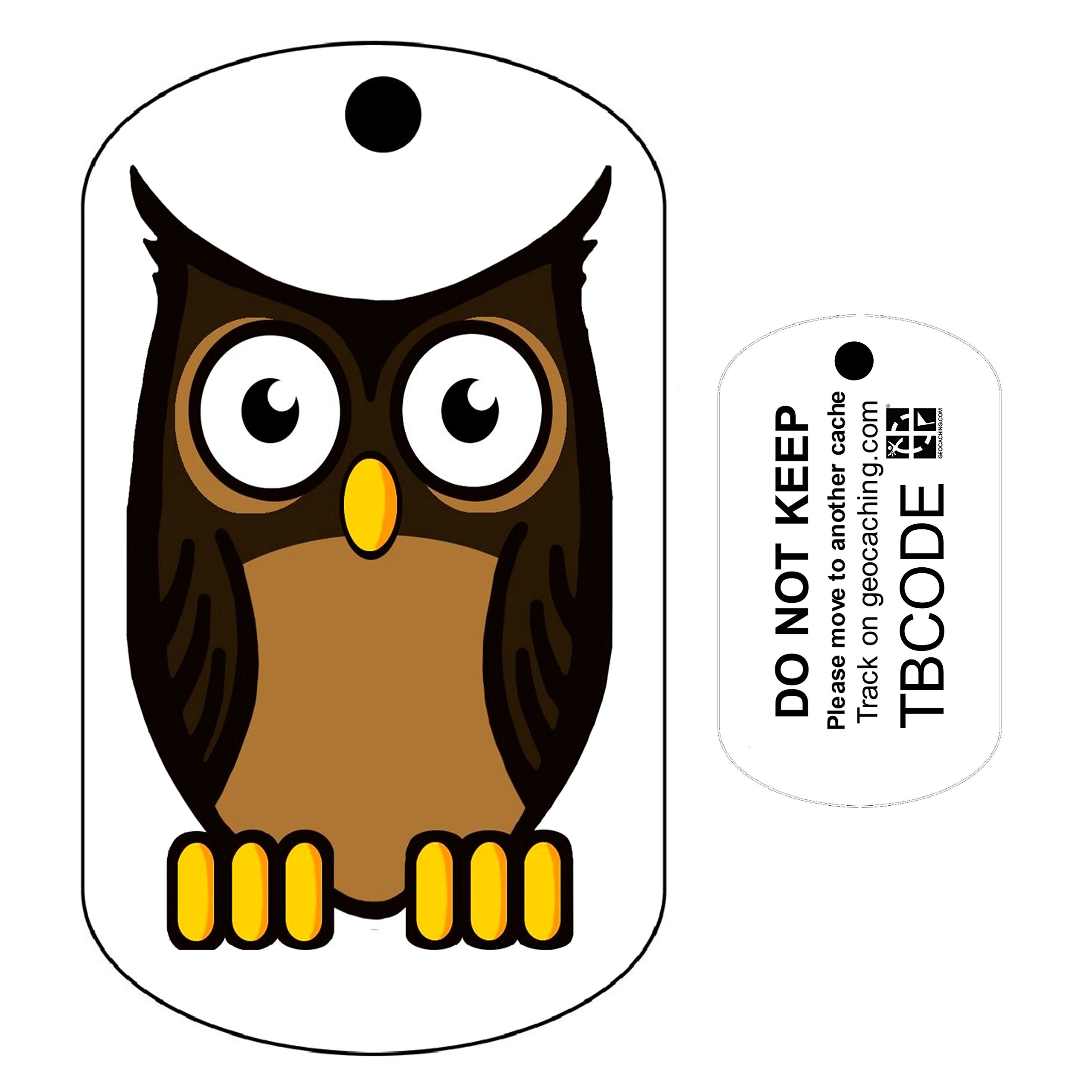 AllCachedUp TwitWoo the Owl (Travel Bug) For Geocaching - Trackable Tag - Unactivated