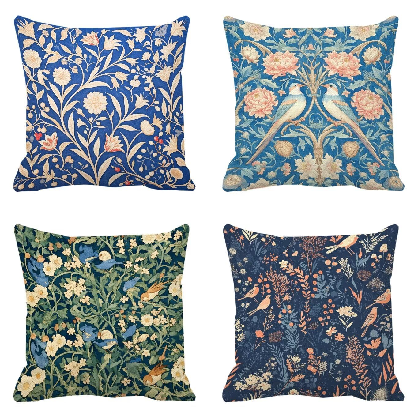 Fundas Cojin 80x80cm Juego de 4, Lino Funda Cojines 32x32in, Cojines Grandes para Sofa, Flor Animal Cojin Decorativos, Fundas Almohada Exterior Impermeable, Verano Hogar Exterior Almohada Sofa L-626