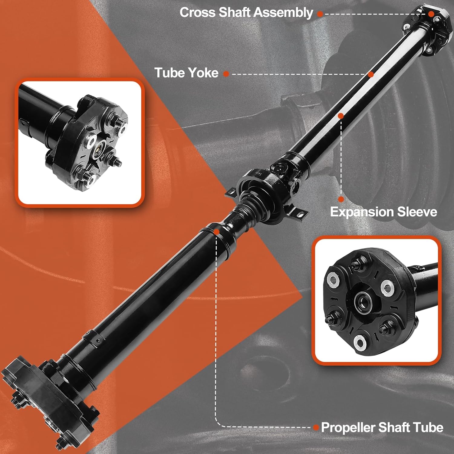 65-7058 Rear Complete Drive Shaft Prop Shaft Driveshaft Assembly Compatible with BMW 330xi 2005-2006, X1 2012-2015, Replace OE 26107527376, 26107573482