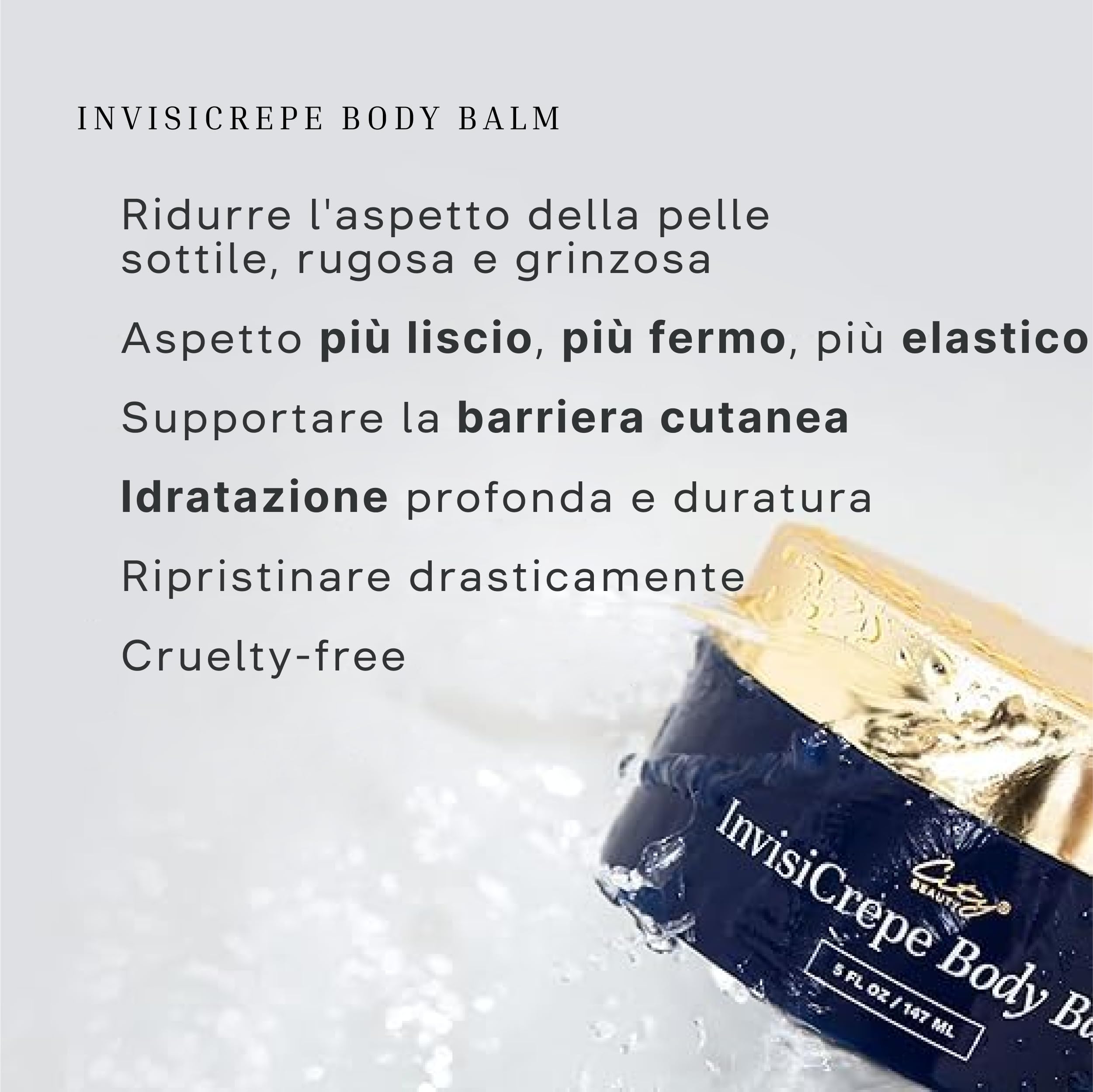 City Beauty InvisiCrepe Body Balm - Lozione rassodante e tonificante per una pelle più liscia e compatta | Crema corpo rassodante antietà