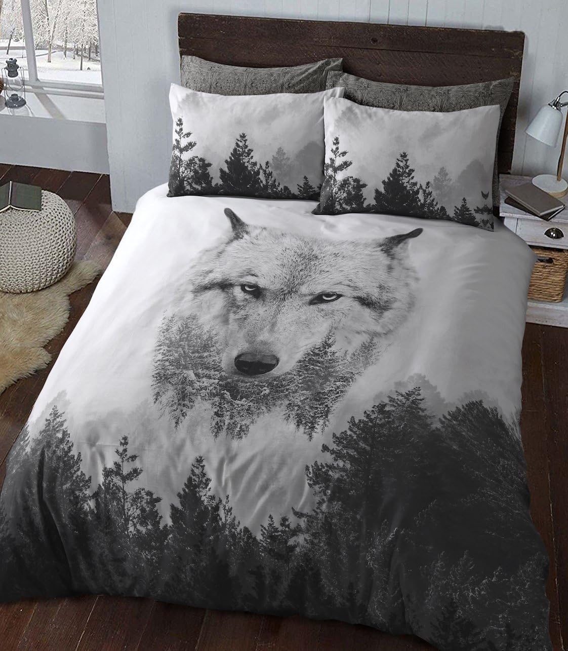 Wolf Pattern Print Duvet Cover Bedding Set main image 0
