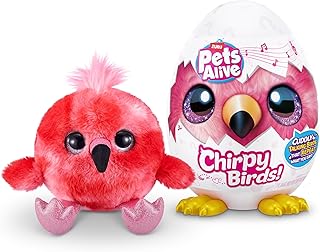 Pets Alive Chirpy Birds - Interactive Surprise Animals with Electronic Voice Output and Repeat Function, Flamingo