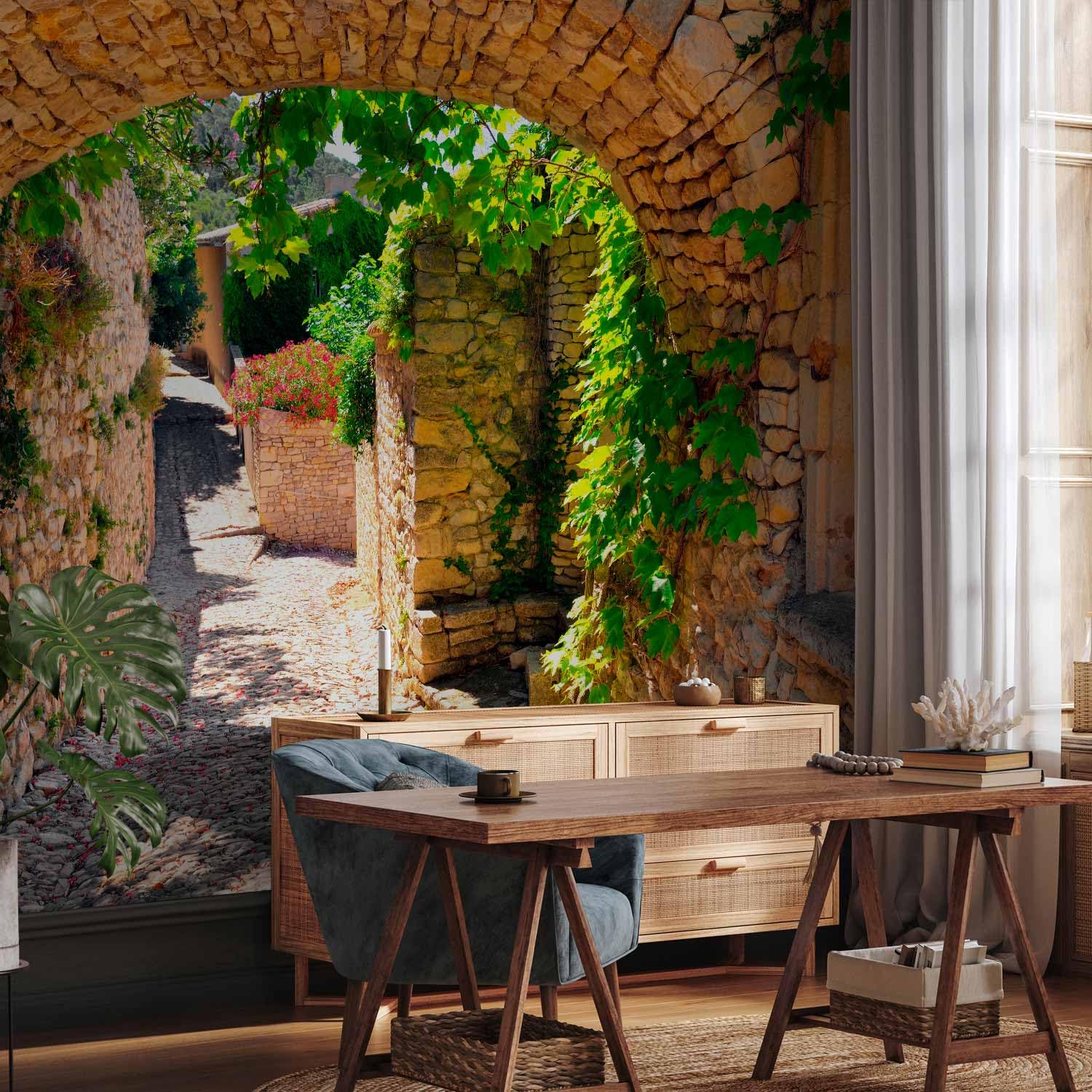 murando - Papier peint panoramique ville 350x256 cm - Revêtement mural décoration salon - Design moderne - Architecture france pierre été ville paysage urbain provence d-B-0075-a-a