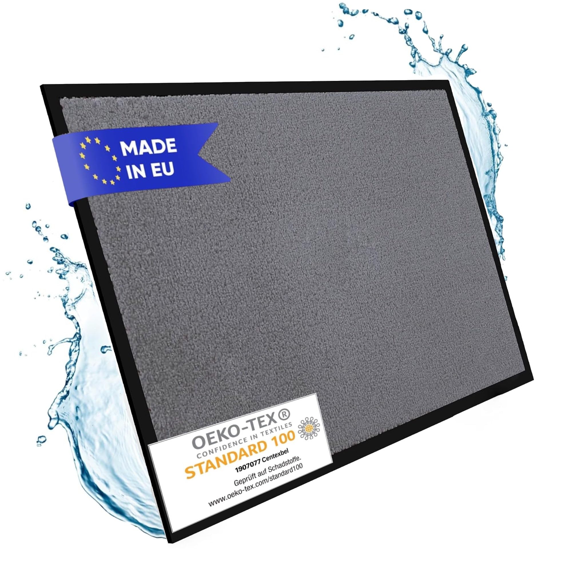 Entrando Felpudo para exterior e interior, ideal para puerta de casa, pasillo, oficina, lavable, antideslizante, fina, gris, 40 x 60 cm, felpudo, alfombrillas exteriores