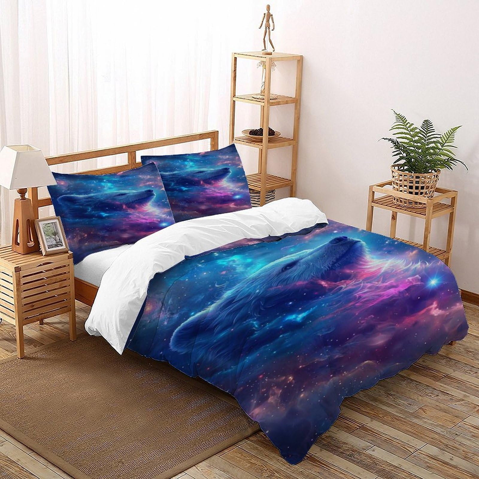 Housse de couette ours finitions soignées parure de lit microfibre haut de gamme 200x200cm
