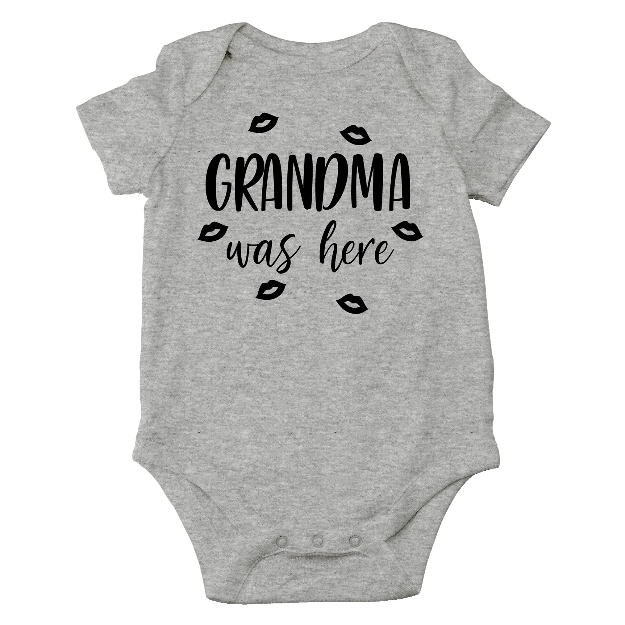 Grandma Was Here. Red Kiss - I Love My Grandmother. Spolied By Nana - Cute One-Piece Infant Baby Bodysuit