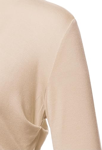 Miniatura 4 de SSOULM - Bolero de manga 34 con frente abierto para mujer, estilo shrug, tallas plus