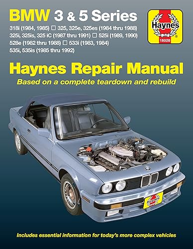 BMW 3 &amp; 5 Series (82-92) Haynes Repair Manual (Does not include information specific to diesel engine or all-wheel drive models. Includes vehicle ... exclusion noted) (Haynes Repair Manuals)