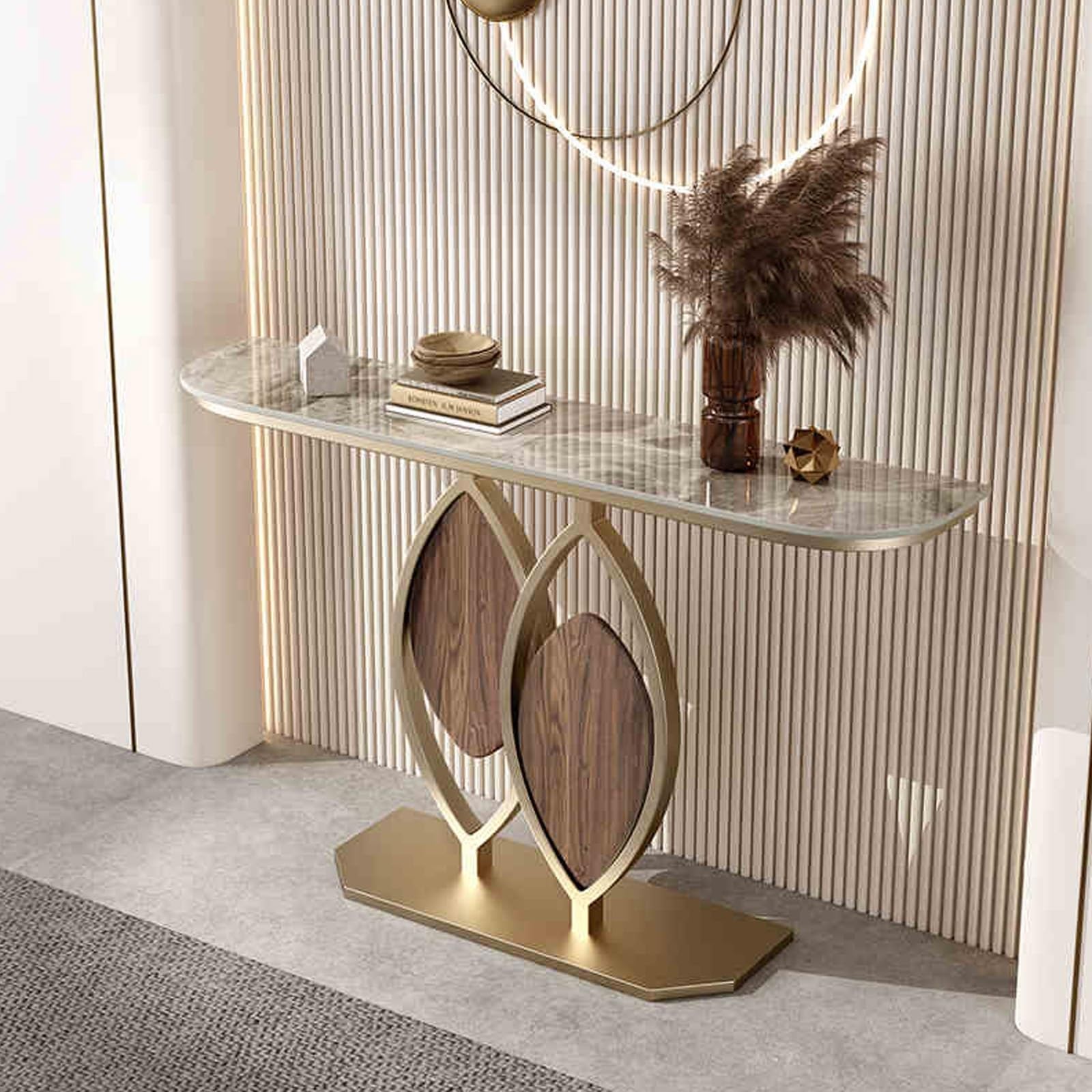 Entryway Table Console Table with Storage, Narrow Long Sofa Table for Behind Couch Entryway (Grey, 80cm/31.5in)