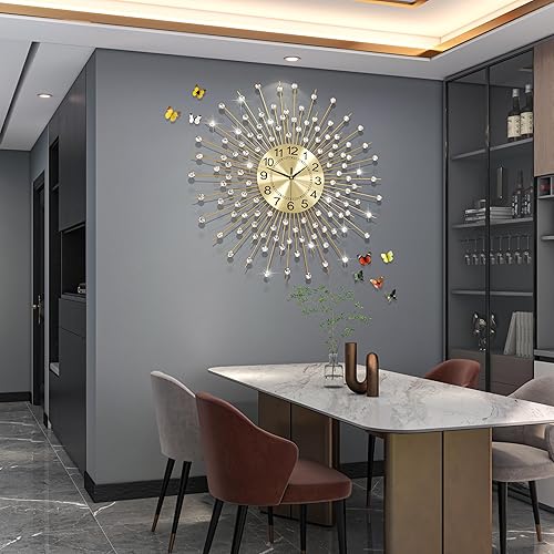 Miniatura 3 de Relojes de pared extra grandes para sala de estar, reloj de pared moderno y silencioso, funciona con pilas, sin tictac, para dormitorio, oficina,