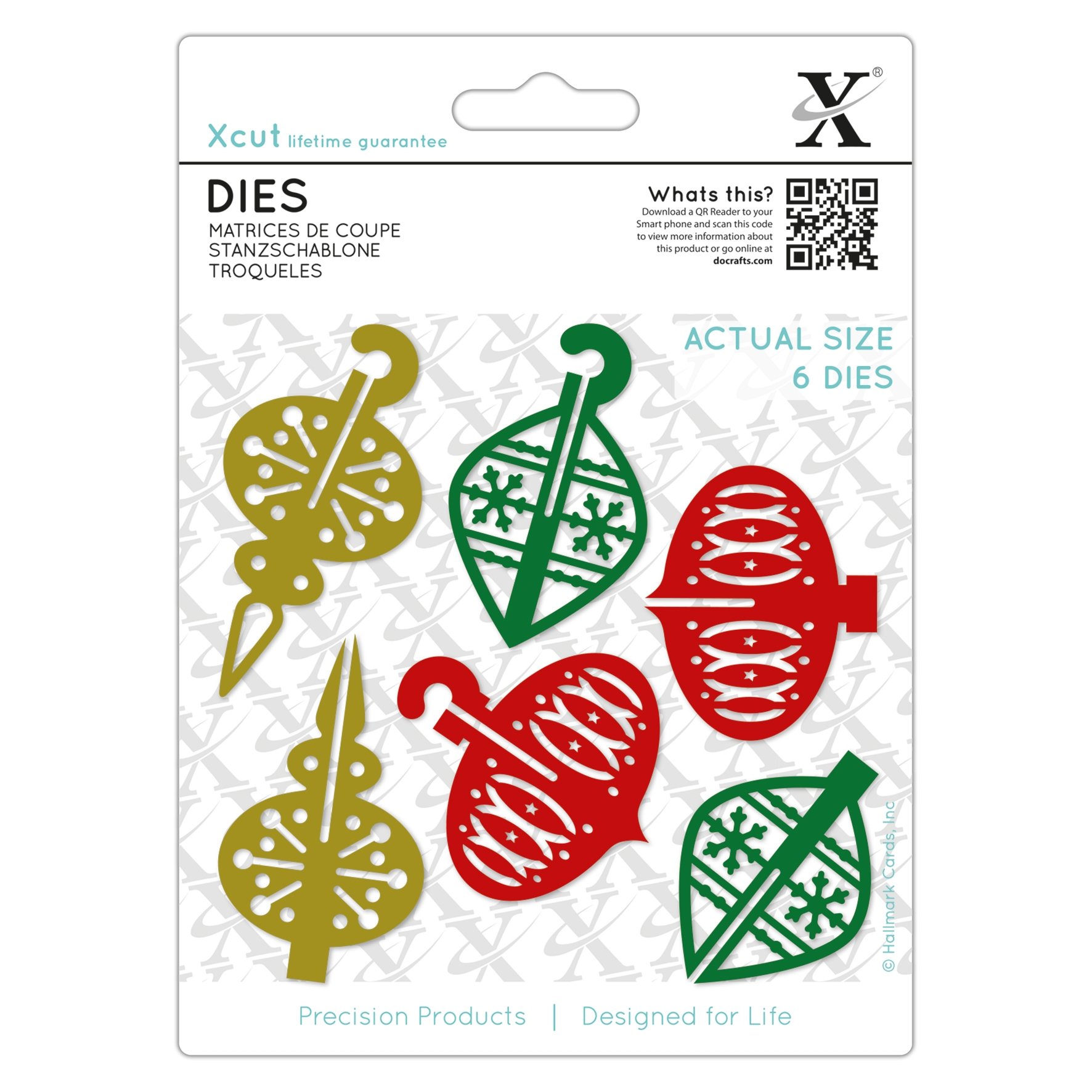 Xcut Multi Dies 3D Baubles, 6 Pieces, Carbon Steel, Art Craft, Cutting Tool Supplies, Beautiful Decoration, Card Making, Tag, Wrapping, Scrapbooking, Invitation Making, Crafters Companion