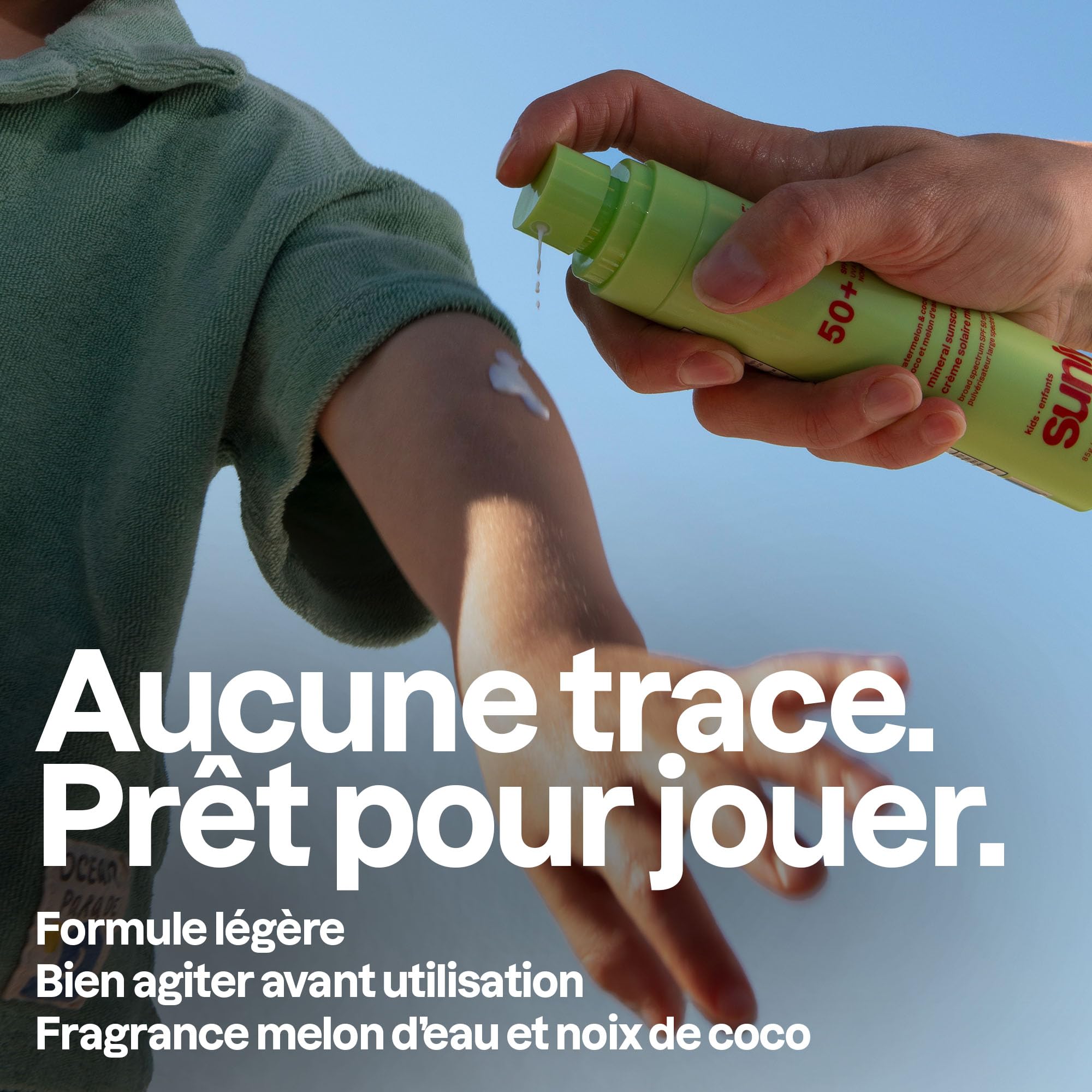 ATTITUDE Crème Solaire Ultra-Légère pour Enfants SPF 50, Large Spectre à l’Oxyde de Zinc, Vérifié EWG, Non Nano, Résistant à l’Eau, Visage et Corps, Végan, Parfum Coco & Pastèque, 80 g