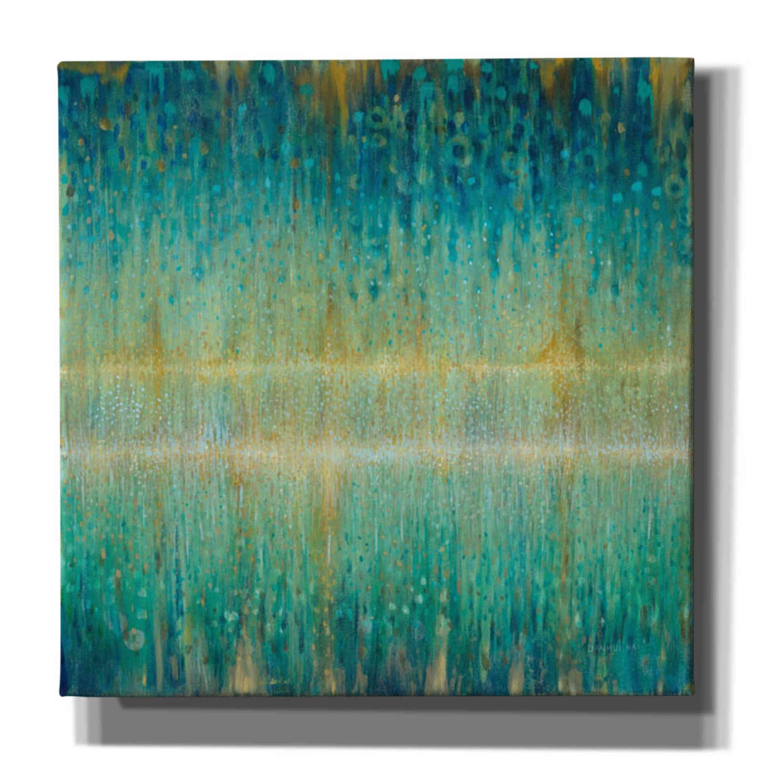 Epic Graffiti Rain Abstract I by Anhui Nia Gisele Canvas Wall Art, 18" x 18", Green
