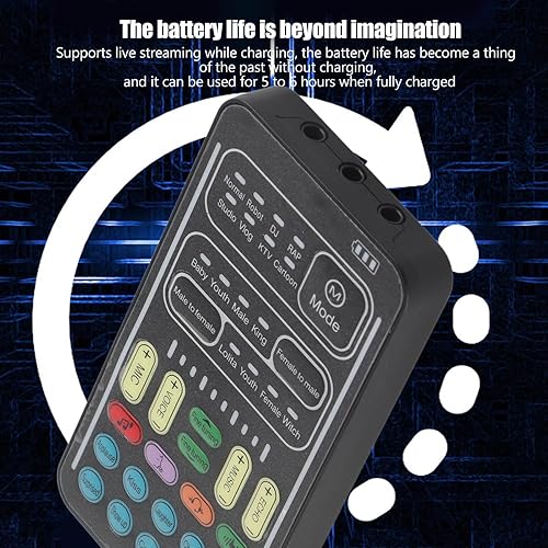 Miniatura 2 de Mezclador de audio, cambiador de voz I9, tarjeta de sonido en vivo para transmisión en vivo, grabación portátil multifunción mini tarjeta de sonido