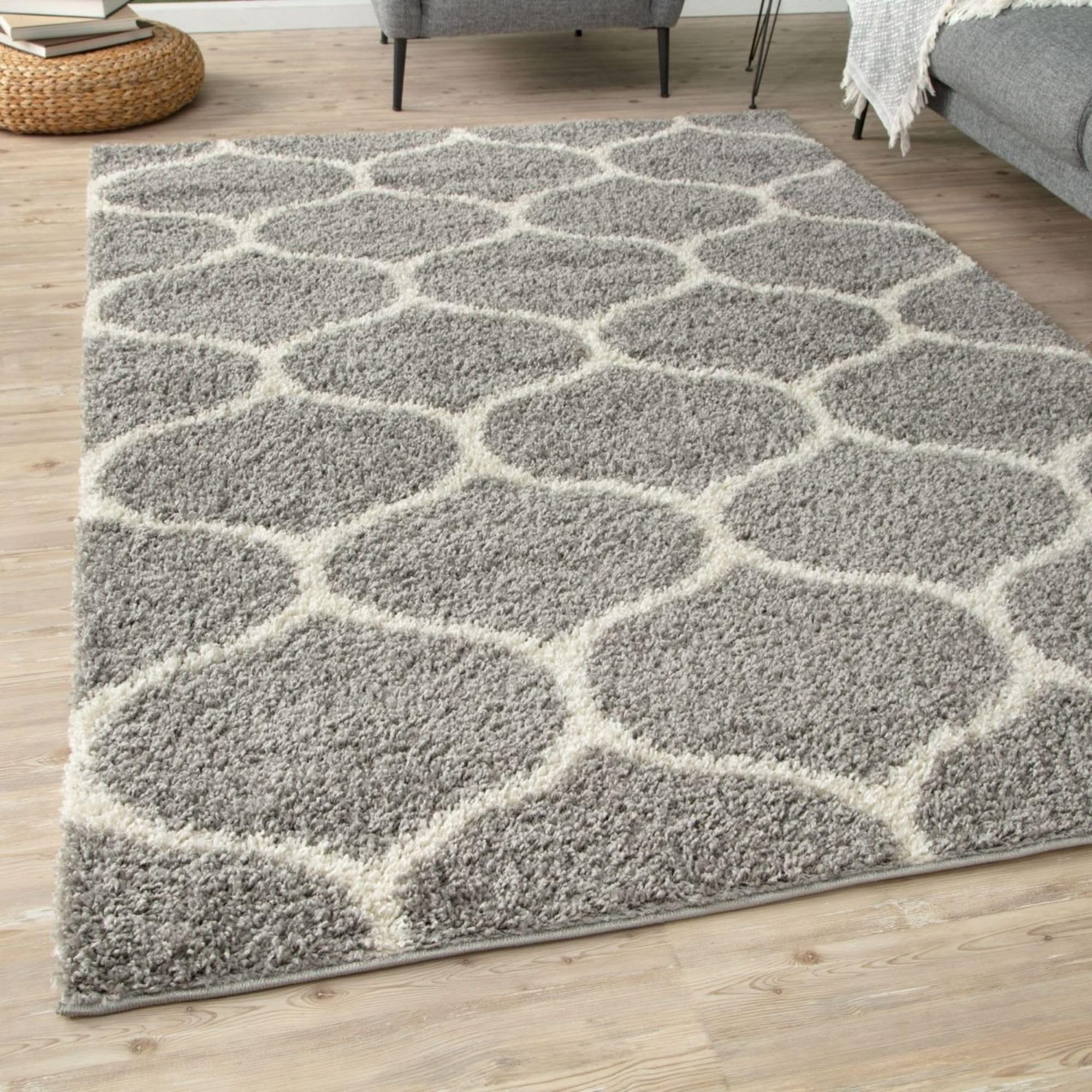 The Rugs Grey Moroccan Shaggy Rug | 610
