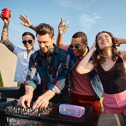 Miniatura 8 de DOSS SoundBox Pro+ Altavoz Bluetooth, sonido estéreo inmersivo de 24 W con graves en auge, IPX6 impermeable, tiempo de reproducción de 15 horas,