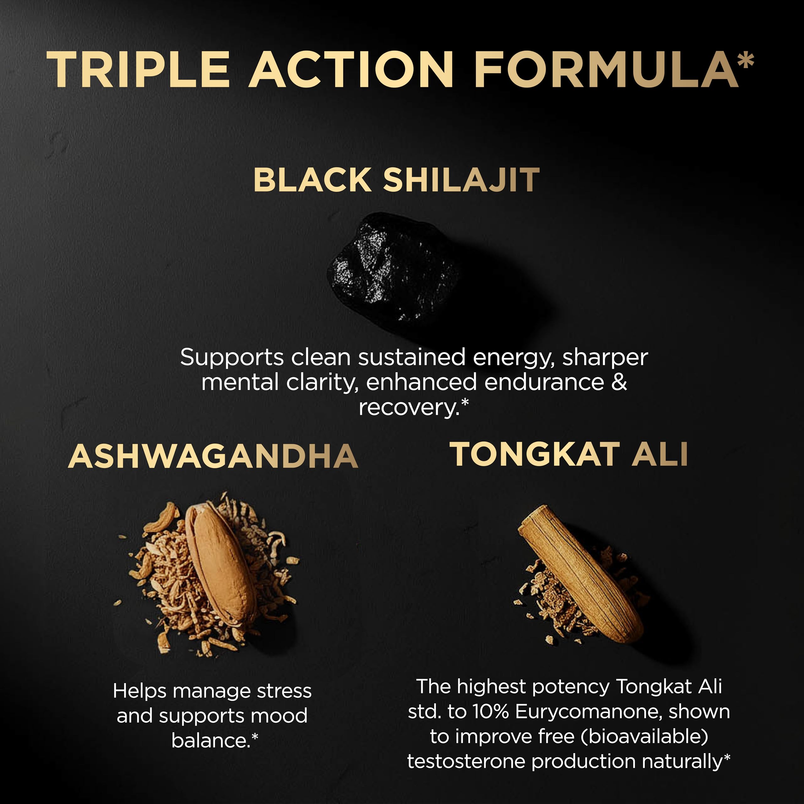 100x Strength Black Shilajit for Men w. 10% Tongkat Ali & Ashwagandha — Amazon image 4