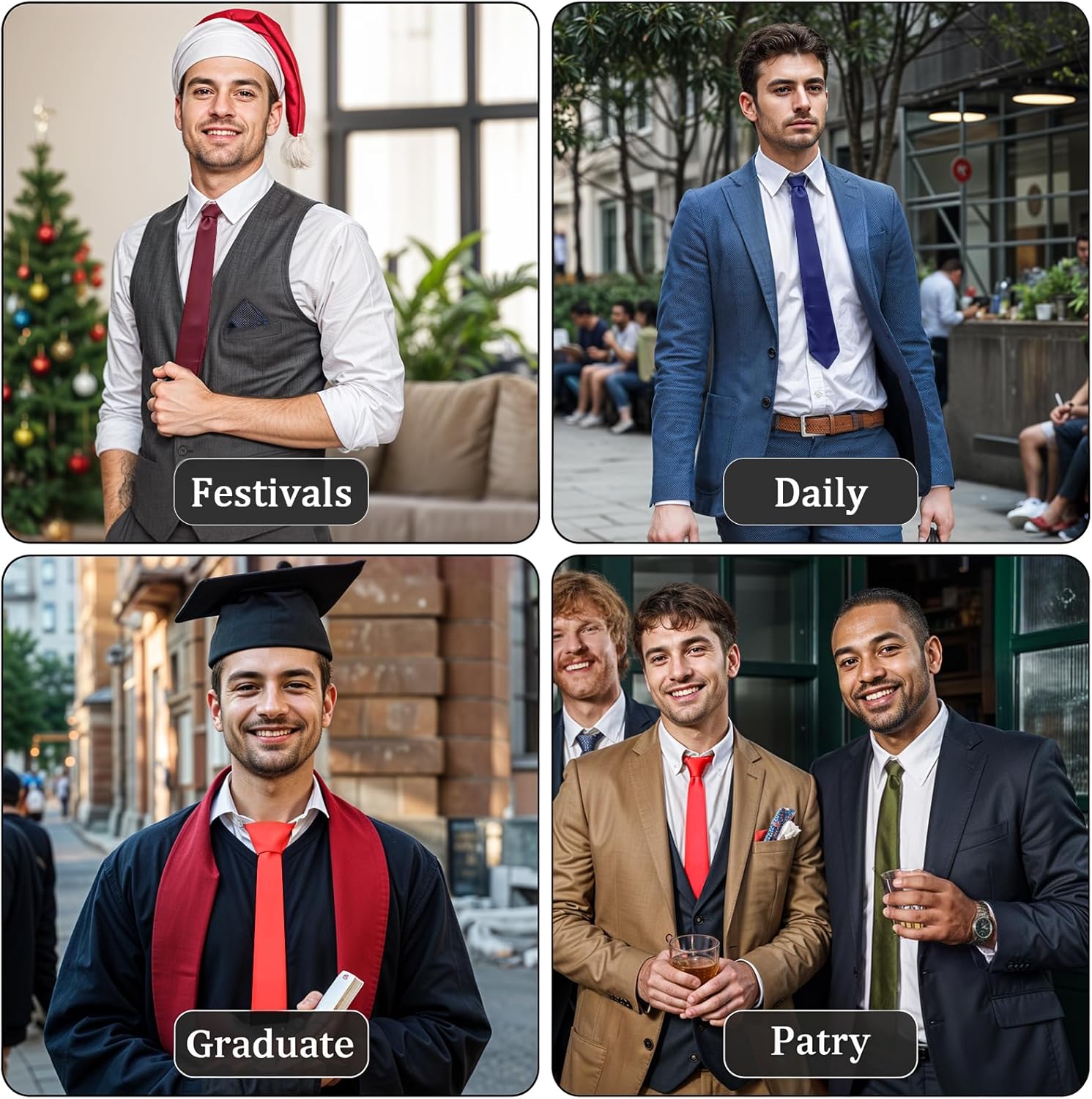 12 PCS Ties for Men - Elegant Mens Ties Set for Formal Occasions, Weddings, Business - Corbatas para Hombres Elegantes - Image 4