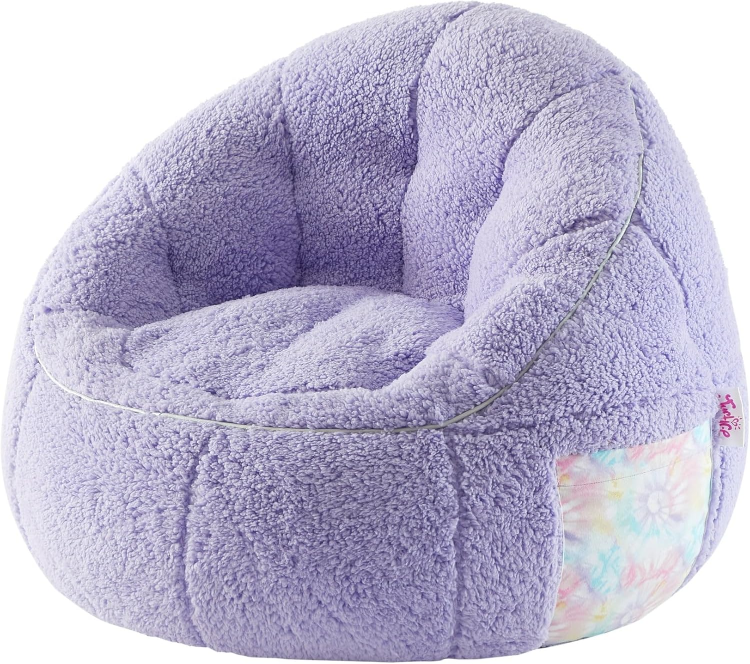 Heritage Kids Soft Teddy Sherpa Navy Bean Bag Chair with Side Pocket,Cozy Seating for Relaxing