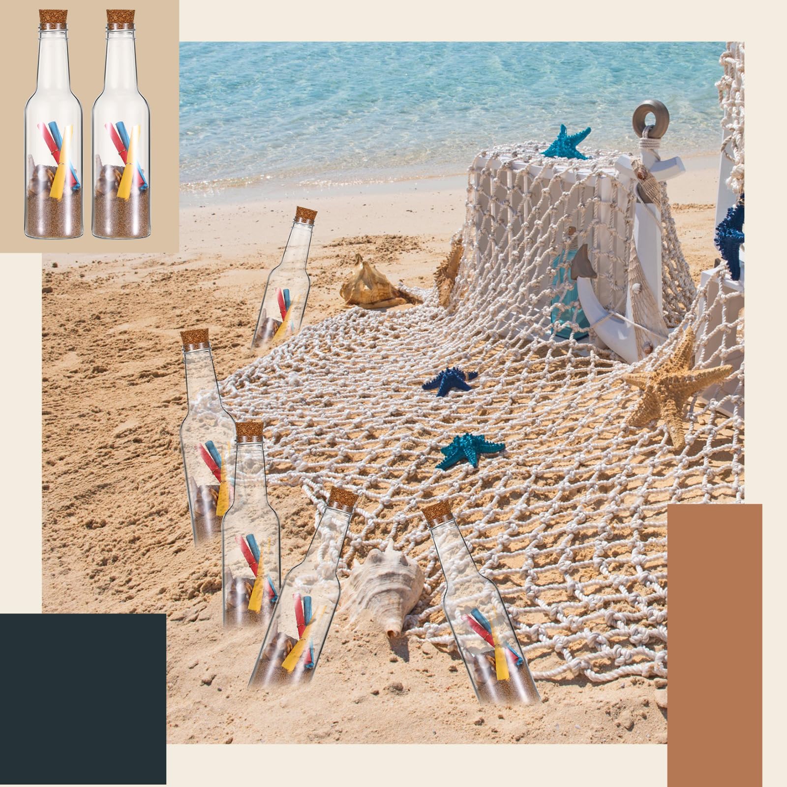 Tanlade 30 botellas de plástico para arte de arena con tapones de corcho de 5.6 onzas, botellas transparentes de poción con embudos de plástico para manualidades, bodas, fiestas de cumpleaños