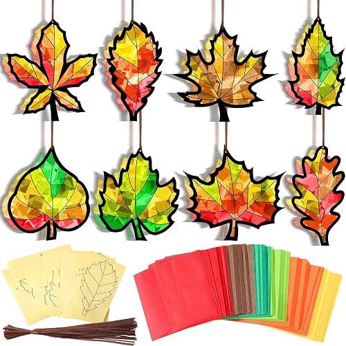 Eersida 32 Pcs Fall Crafts Kit Bulk Leaves Maple Leaf